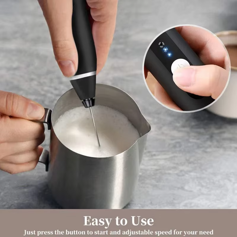 2-in-1 Rechargeable Electric Coffee Frother & Egg Beater – Quick Milk Foaming Mixer for Kitchen Use