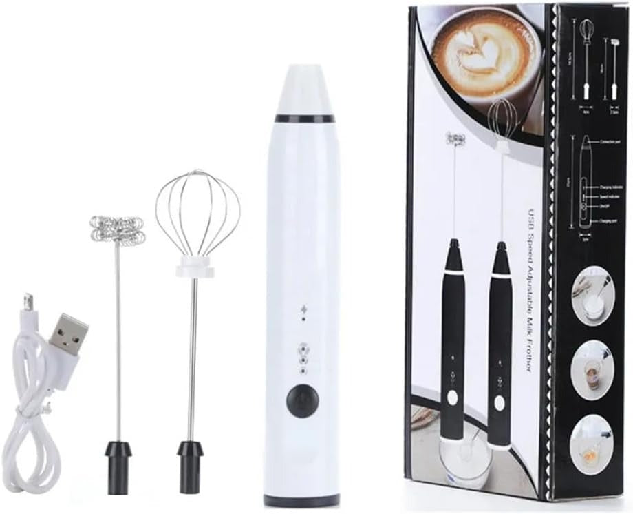 2-in-1 Rechargeable Electric Coffee Frother & Egg Beater – Quick Milk Foaming Mixer for Kitchen Use