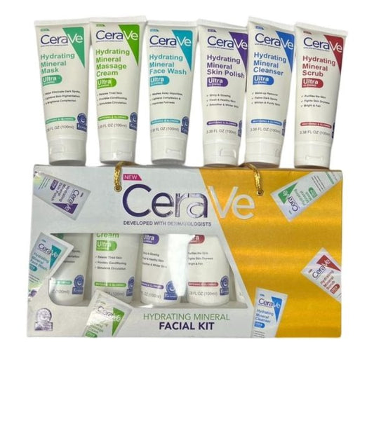 CeraVe Hydrating Mineral Facial Kit – 6 in 1 – Premium Skincare Set for Radiant & Moisturized Skin
