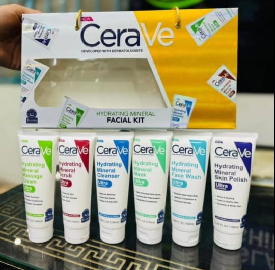 CeraVe Hydrating Mineral Facial Kit – 6 in 1 – Premium Skincare Set for Radiant & Moisturized Skin