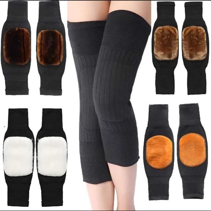 1 Pair Winter Thermal Knee Warmers – Comfortable Knee Protector for Cold Weather