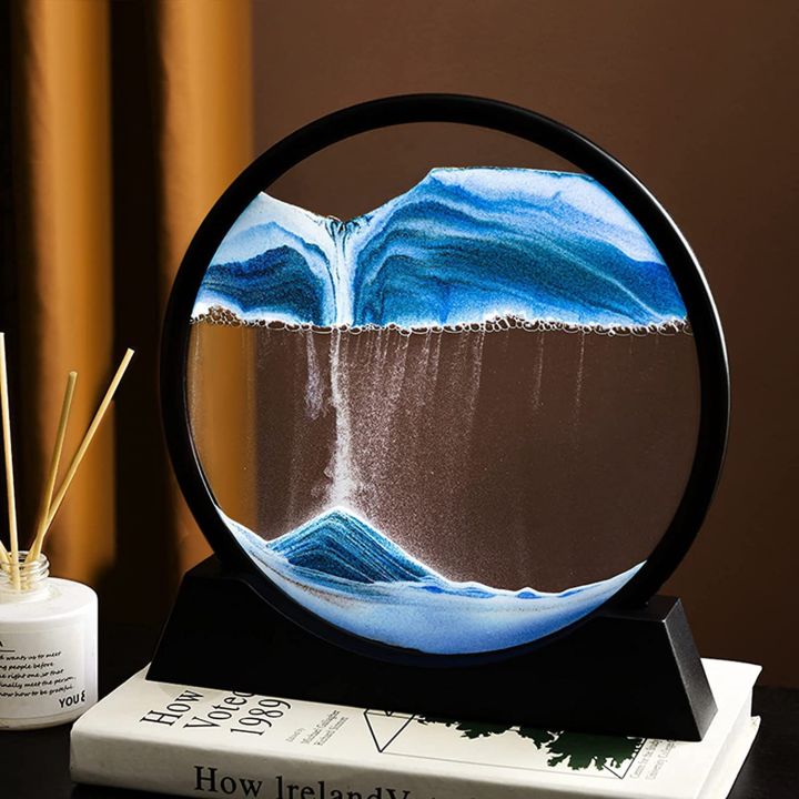 3D Moving Sand Mountain Lamp with Stand – Sandscape Painting & Moving Sand Art Home Decor
